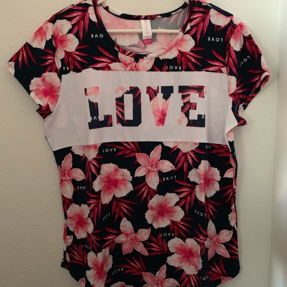 Dark blue floral t-shirt